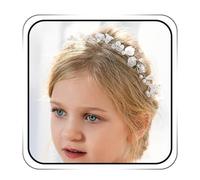 IYOU Principessa Fiore Copricapo Bianca Perla Fascia per Capelli Floreale Cristallo Nuziale Nozze Accessori per Capelli per Ragazze di Fiori