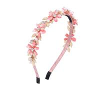 IYOU Principessa Ragazze Fascia per capelli Rosa Fiore Bande Floreali Cerchietti per Capelli Compleanno Comunione Accessori per Capelli per Bambini