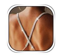 IYOU Scintillante Cristallo Cinturino del Reggiseno Argento Reggiseno Intimo Spalline Triplo Righe Nigtclub Prom Reggiseno Spalla Spalline Corpo Accessori Gioielli per Top Reggiseno Vestito (2 Pezzi)