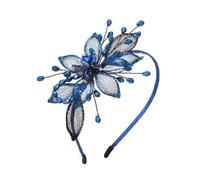 IYOU Vintage Matrimonio Fascia per capelli Blu Fiore Cerchietti Cristallo Filo di Rame Testa Fasce Ballo Sposa Nuziale Ospite Accessori Capelli per Donne