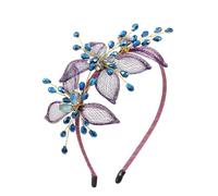 IYOU Vintage Sposa Fascia per capelli Viola Fiore Filo di Rame Cerchietto Matrimonio Spose Accessori per Capelli per Donne