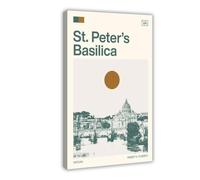 IYQTAGGH Poster su tela con Basilica di San Pietro Vaticano, decorazione per camera da letto, ufficio, camera da letto, regalo, 20 x 30 cm