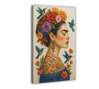 IYQTAGGH Poster su tela con ritratto di Frida Kahlo, decorazione per camera da letto, ufficio, stanza, regalo, 50 x 75 cm