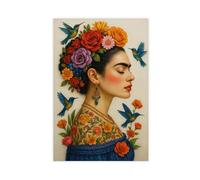 IYQTAGGH Poster su tela con ritratto di Frida Kahlo, decorazione per camera da letto, ufficio, stanza, regalo, 40 x 60 cm