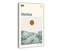 IYQTAGGH Poster su tela con stampa di Venezia Italia, decorazione artistica da parete per soggiorno, camera da letto, 50 x 75 cm