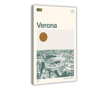 IYQTAGGH Poster su tela monocromatica Verona, Italia, decorazione per camera da letto, ufficio, camera da letto, regalo, 40 x 60 cm