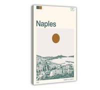 IYQTAGGH Poster su tela, motivo: viaggio a Napoli, Italia, decorazione per camera da letto, ufficio, stanza, regalo, 30 x 45 cm