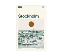 IYQTAGGH Poster su tela, motivo: viaggio a Stoccolma, Svezia, decorazione per camera da letto, ufficio, stanza, regalo, 50 x 75 cm