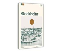 IYQTAGGH Poster su tela, motivo: viaggio a Stoccolma, Svezia, decorazione per camera da letto, ufficio, stanza, regalo, 50 x 75 cm