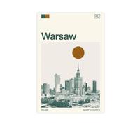IYQTAGGH Poster su tela, motivo: viaggio a Varsavia, Polonia, decorazione per camera da letto, ufficio, stanza, regalo, 60 x 90 cm