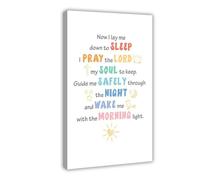 IYQTAGGH Stampa artistica da parete con scritta "As I Lay My Head to Rest A Bedtime Preghier", stampa artistica da parete per soggiorno, camera da letto, 30 x 45 cm