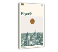 IYQTAGGH Stampa artistica da parete su tela, motivo: Viaggio a Riyadh, Arabia Saudita, decorazione artistica da parete per soggiorno e camera da letto, 50 x 75 cm