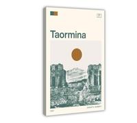 IYQTAGGH Taormina - Poster artistico su tela, motivo: viaggi in Italia, decorazione per camera da letto, ufficio, camera da letto, regalo, 50 x 75 cm