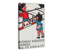 IYTAFGYT Poster su tela con immagine di bambini sui binari del treno, decorazione per camera da letto, paesaggio decorativo, idea regalo, 40 x 60 cm