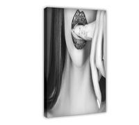 IYTAFGYT Poster su tela con labbra nere, decorazione per camera da letto, paesaggio decorativo, idea regalo, 40 x 60 cm