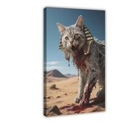 IYTAFGYT Poster su tela, motivo: gatto egiziano del terrore della morte, decorazione per camera da letto, regalo, 40 x 60 cm