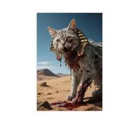 IYTAFGYT Poster su tela, motivo: gatto egiziano del terrore della morte, decorazione per camera da letto, regalo, 40 x 60 cm