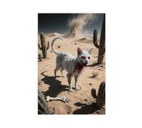 IYTAFGYT Poster su tela, motivo: gatto egiziano del terrore della morte, deserto, decorazione per camera da letto, regalo, 60 x 90 cm