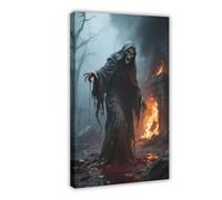 IYTAFGYT Poster su tela, motivo: terrore della morte, fantasma anima fornace succhiasangue vagabondo, decorazione per camera da letto, decorazione paesaggistica, regalo, 50 x 75 cm