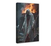 IYTAFGYT Poster su tela, motivo: terrore della morte, fantasma anima fornace succhiasangue vagabondo, decorazione per camera da letto, decorazione paesaggistica, regalo, 50 x 75 cm