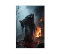 IYTAFGYT Poster su tela, motivo: terrore della morte, fantasma anima fornace succhiasangue vagabondo, decorazione per camera da letto, decorazione paesaggistica, regalo, 50 x 75 cm