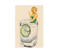 IYTAFGYT Stampa artistica da parete con stampa artistica da parete con stampa di Martini con gocce di limone, 50 x 75 cm