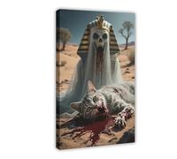 IYTAFGYT Stampa artistica da parete su tela, motivo: gatto egiziano del terrore della morte nel deserto, 20 x 30 cm