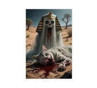 IYTAFGYT Stampa artistica da parete su tela, motivo: gatto egiziano del terrore della morte nel deserto, 40 x 60 cm