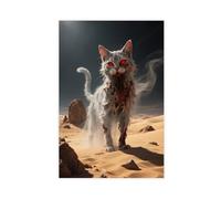 IYTAFGYT Stampa artistica da parete su tela, motivo: gatto egiziano del terrore della morte nel deserto, 30 x 45 cm