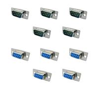 iYueMps 10 Pezzi Connettore DB9 Maschio+ Femmina D-SUB VGA, 2 File 9 Pin, Sostituzione Connettori PCB D-Sub DB9