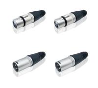 iYueMps 2 set di connettori XLR a saldare tipo microfono linea connettore microfono presa audio microfono (2 x femmina + 2 x maschio)