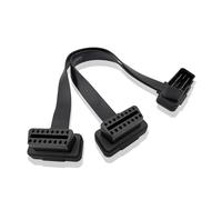 iYueMps 30 cm Cavo Ultra Sottile OBD-II Splitter a Y, Ultra Sottile, 1 Maschio a 2 Femmina, OBD2, prolunga diagnostica per Auto, Adattatore connettore a 16 Pin, Cavo a Nastro Piatto