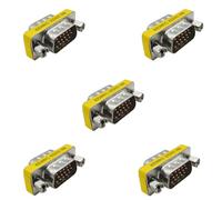 iYueMps 5 confezioni VGA Gender Changer, HD15 VGA SVGA 15 pin maschio a maschio mini accoppiatore adattatore