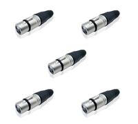 iYueMps 5 pezzi XLR femmina 3 pin XLR femmina, XLR-F femmina microfono audio microfono connettore XLR a saldare, estremità del cavo XLR adattatore a saldare