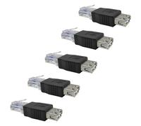 iYueMps Adattatore da USB a Ethernet 5 pezzi da USB a RJ45 USB 2.0 femmina a RJ45 8P8C maschio Adattatore di rete da 10 MB / 100 MB per Ethernet, router, fotocamera con funzione di rete