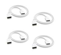 iYueMps Cavo di prolunga a LED per strisce LED RGB a 4 pin, adatto per strisce LED RGB (bianco, 0,5 m, 4 pezzi)