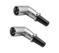 iYueMps Connettore XLR a 90 gradi, confezione da 2 connettori XLR a 3 pin per microfono maschio adattatore ad angolo retto (maschio)