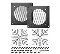 iYueMps Griglia di ventilazione in metallo spazzolato, 120 mm, per PC, computer, armadi elettronici AV (2 set)