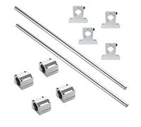 iYueMps Set di guide per stampanti 3D, 2 pezzi 8 mm x 350 mm, 4 pezzi SK8 staffa verticale in alluminio, 4 pezzi SCS8UU cuscinetti lineari cuscinetti a sfere con cuscinetti a sfera