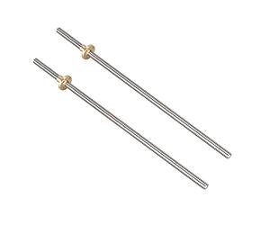 iYueMps T8 Vite di comando 2 pezzi 200 mm di lunghezza T8 Barra filettata 304 in acciaio inossidabile 8 mm Mandrino di piombo con dado in ottone per stampante 3D e macchina CNC