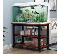 IYUESQ Supporto per Acquario, mobiletto portaoggetti con Ruote a più Livelli per Acquario, Supporto Rustico Bianco per rettili/rettili, Ripiani a 3 Livelli, Struttura in Metallo Resistent