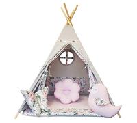Izabell® Tenda da gioco Teepee Tipi Set per bambini interni ed esterni giocattolo tenda indiana indiana con finestra Tipi con accessori tenda da giardino