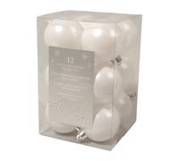 Izaneo - Confezione da 12 palline di Natale bianco inverno - misura D 6 cm