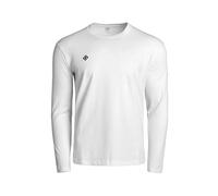 Izas Brianes M LS - Maglietta a maniche lunghe da uomo con scollo rotondo, comoda e versatile, per l'uso quotidiano e attività all'aperto, vestibilità naturale e tessuto traspirante, Bianco/Grigio