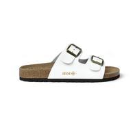 Izas Durtal V2 Black Sandali estivi da donna e uomo casual e alla moda. Infradito da spiaggia per camminare con doppia chiusura a fibbia. Sandali Unisex in Pelle Pelle Colore Nero, bianco, 36 EU