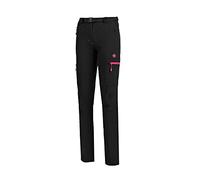 IZAS - Pantaloni Trekking Donna - Pantaloni Montagna Donna Impermeabili e con Tasche con Zip - Orlo Regolabile Che Protegge dal Freddo - Asciugatura Rapida - Chamonix FW Nero e Fucsia - XS