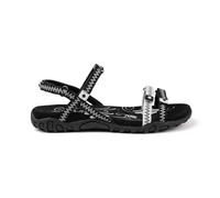 Izas Sandali da Trekking per Donna Sportive e Comode. Sandali Piatti Estivi per Trekking e Camminate di Design Ergonomico con 3 Regolazioni. Colore Nero, nero bianco, 37 EU