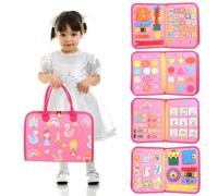 IZDUDO Busy Board Montessori Bambini, Pannello Sensoriale Libro attività di Feltro per Sviluppo Motricità Fine e Cognitivo, Quiet Book Viaggi, Giochi Educativi per Ragazzo Bambina#4