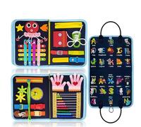 IZDUDO Busy Board Montessori Bambini, Pannello Sensoriale Libro attività di Feltro per Sviluppo Motricità Fine e Cognitivo, Quiet Book Viaggi, Giochi Educativi per Ragazzo Bambina#1