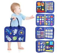 IZDUDO Busy Board Montessori Bambini, Pannello Sensoriale Libro attività di Feltro per Sviluppo Motricità Fine e Cognitivo, Quiet Book Viaggi, Giochi Educativi per Ragazzo Bambina#3